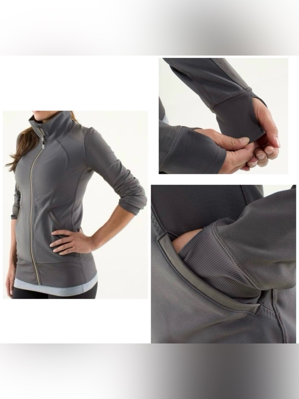 Lululemon Nice Asana Jacket  Brushed Soot
Light Gray   Size 10